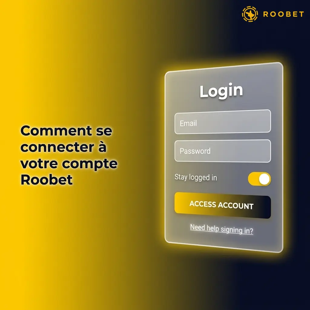 Guide de connexion au compte Roobet avec identifiants email et mot de passe sur la page officielle